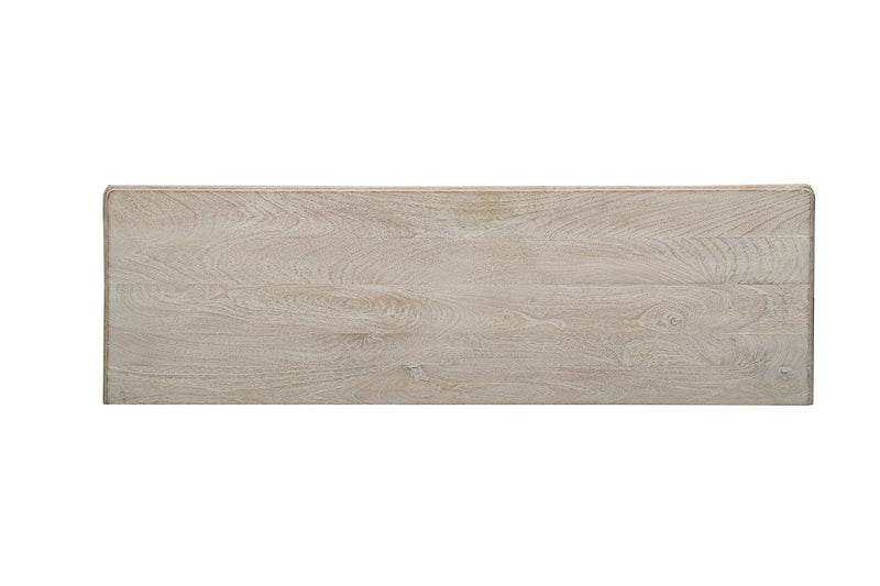 Carved Floral Solid Wood Nine Drawer Dresser - White