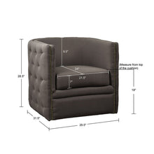 Load image into Gallery viewer, Capstone - Swivel Barrel Chair With Nailhead Accents And Button Tufting
