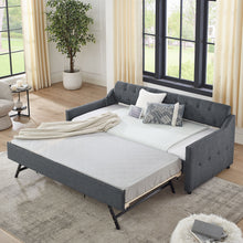 Load image into Gallery viewer, Size Upholstered Daybed With Trundle And USB Charging Armrest
