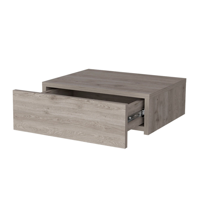 5" One Drawer Faux Wood Floating Nightstand - Gray