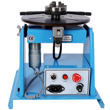 Load image into Gallery viewer, Portable Rotary Welding Positioner With 3 Jaw Lathe Chuck, 0 - 90° Turntable - Blue
