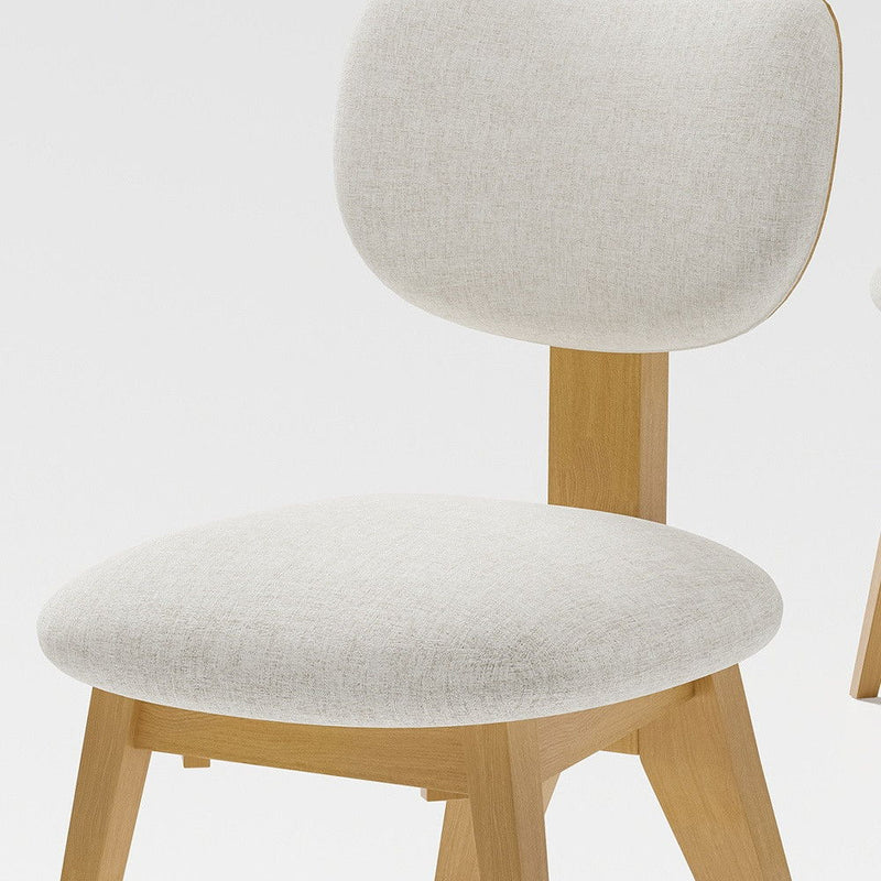 Upholstered Fabric Dining Side Chairs (Set of 2) - Natural / Beige