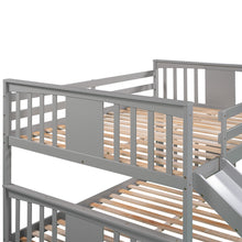 Load image into Gallery viewer, Full Over Full Bunk Bed with Ladder with Slide, Gray (Old SKU :LP000208AAE)
