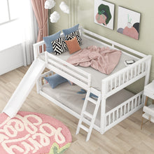 Load image into Gallery viewer, Full over Full Bunk Bed with Convertible Slide and Ladder, White
