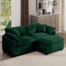 Load image into Gallery viewer, Modern Oversized Modular Cushion Sofa With Ottoman, Low Back, Deep Seating Sofa Set
