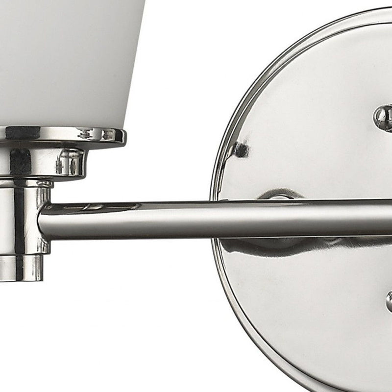 Two Light Wall Light With Frosted Glass Shade - Silver