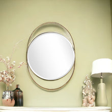Load image into Gallery viewer, 39" Oval Metal Framed Accent Mirror - Gold
