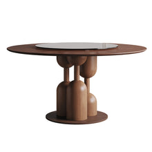 Load image into Gallery viewer, Round Dining Table With Lazy Susan For Living Room - Walnut
