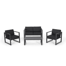 Load image into Gallery viewer, 4 Piece Outdoor Chair Set With Weather Resistant Cushion - Dark Gray
