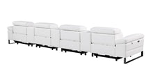 Load image into Gallery viewer, Top Grain Leather Reclining Metal USB Sofa (720352) - White
