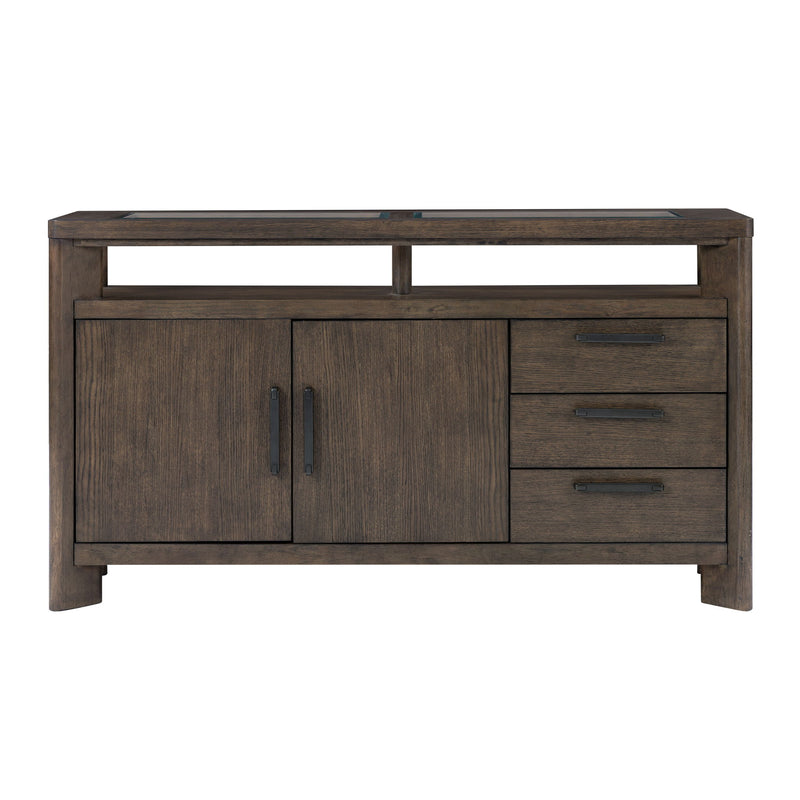 Side Server With Glass Inlay - Dark Oak
