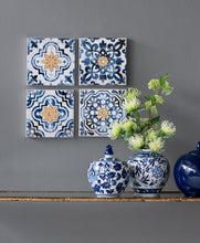 Load image into Gallery viewer, Abstract, And Wall Decor Accents (Set of 4) - White / Blue
