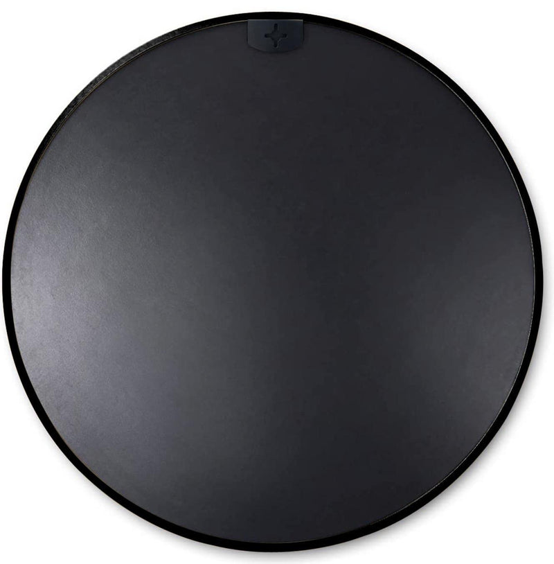 Aluminum Round Framed Bathroom Vanity Mirror (756065) - Black