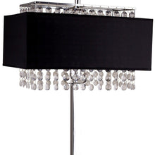 Load image into Gallery viewer, Bling Glam Black and Faux Crystal Rectangular Table Lamp
