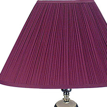 Load image into Gallery viewer, 27" Silver Ceramic Bedside Table Lamp With Magenta Empire Shade
