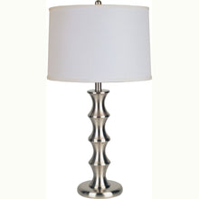 Load image into Gallery viewer, 30" Black Solid Wood Bedside Table Lamp With White Shade
