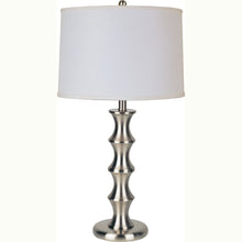 Load image into Gallery viewer, 30" Black Solid Wood Bedside Table Lamp With White Shade
