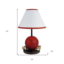 Load image into Gallery viewer, 15" Orange Bedside Table Lamp With White Shade
