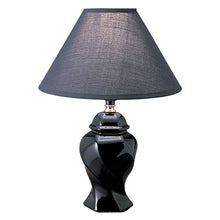 Load image into Gallery viewer, 13" Black Ceramic Bedside Table Lamp With Black Shade
