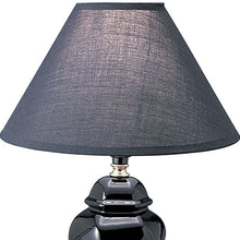 Load image into Gallery viewer, 13" Black Ceramic Bedside Table Lamp With Black Shade
