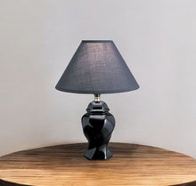 Load image into Gallery viewer, 13" Black Ceramic Bedside Table Lamp With Black Shade
