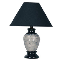 Load image into Gallery viewer, 13" Black Ceramic Bedside Table Lamp With Black Shade
