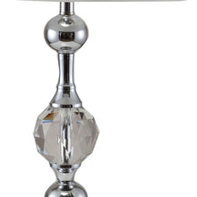 Load image into Gallery viewer, 30" Silver Metal Bedside Table Lamp With White Classic Drum Shade
