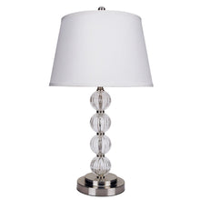 Load image into Gallery viewer, 29" Silver Metal Table Lamp With White Classic Empire Shade
