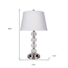 Load image into Gallery viewer, 29" Silver Metal Table Lamp With White Classic Empire Shade
