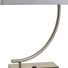 Load image into Gallery viewer, 23" Silver Curved Table Lamp With White Rectangle Shade
