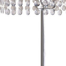Load image into Gallery viewer, 28" Silver Table Lamp With Faux Crystals and White Rectangle Shade
