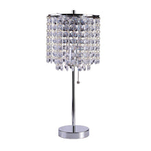 Load image into Gallery viewer, 20" Silver Metal Bedside Table Lamp With Clear Drum Shade
