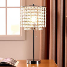 Load image into Gallery viewer, 20" Silver Metal Bedside Table Lamp With Clear Drum Shade
