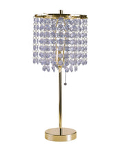 Load image into Gallery viewer, 20" Gold Metal Bedside Table Lamp With Clear Drum Shade
