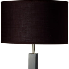 Load image into Gallery viewer, 30" Black Polyresin Table Lamp With Brown Classic Drum Shade
