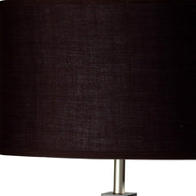 Load image into Gallery viewer, 30" Black Polyresin Table Lamp With Brown Classic Drum Shade
