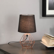 Load image into Gallery viewer, 11" Copper Bedside Table Lamp With Black Empire Shade
