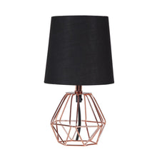 Load image into Gallery viewer, 11" Copper Bedside Table Lamp With Black Empire Shade
