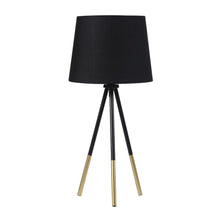 Load image into Gallery viewer, 20" Gold Tripod Table Lamp With Black Empire Shade
