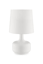 Load image into Gallery viewer, 17" White Metal Bedside Table Lamp With Off-White Shade

