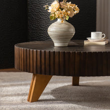 Load image into Gallery viewer, Round Retro Coffee With Solid Wood Legs
