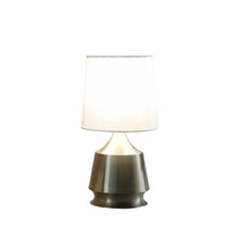 Load image into Gallery viewer, 14" Brass Bedside Table Lamp With White Empire Shade
