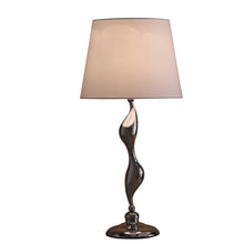 Load image into Gallery viewer, 24" Silver Bedside Table Lamp With White Empire Shade
