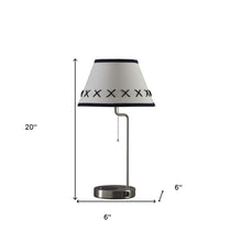 Load image into Gallery viewer, 20" Silver Bedside Table Lamp With Off White Empire Shade
