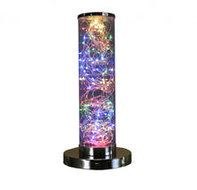 Load image into Gallery viewer, 13" Silver Metal Column LED Rope Table Lamp With Clear
