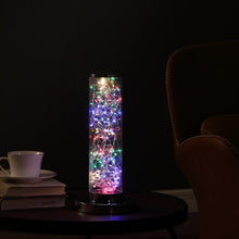 Load image into Gallery viewer, 13" Silver Metal Column LED Rope Table Lamp With Clear
