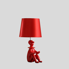 Load image into Gallery viewer, 21" Red Bedside Table Lamp With Red Empire Shade
