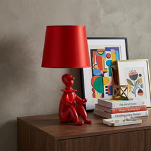 Load image into Gallery viewer, 21" Red Bedside Table Lamp With Red Empire Shade
