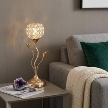 Load image into Gallery viewer, 14" Gold Bedside Table Lamp With Clear Novelty Shade
