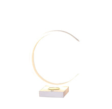 Load image into Gallery viewer, 14" White Metal LED with USB Wireless Charger Table Lamp
